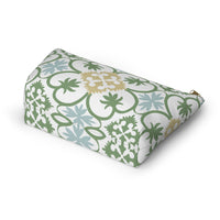 Portugal Tile Accessory Pouch w T-bottom in Green